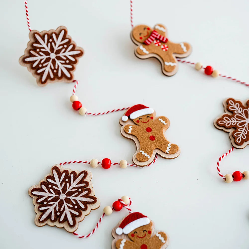 Gingerbread Man Felt Garland String