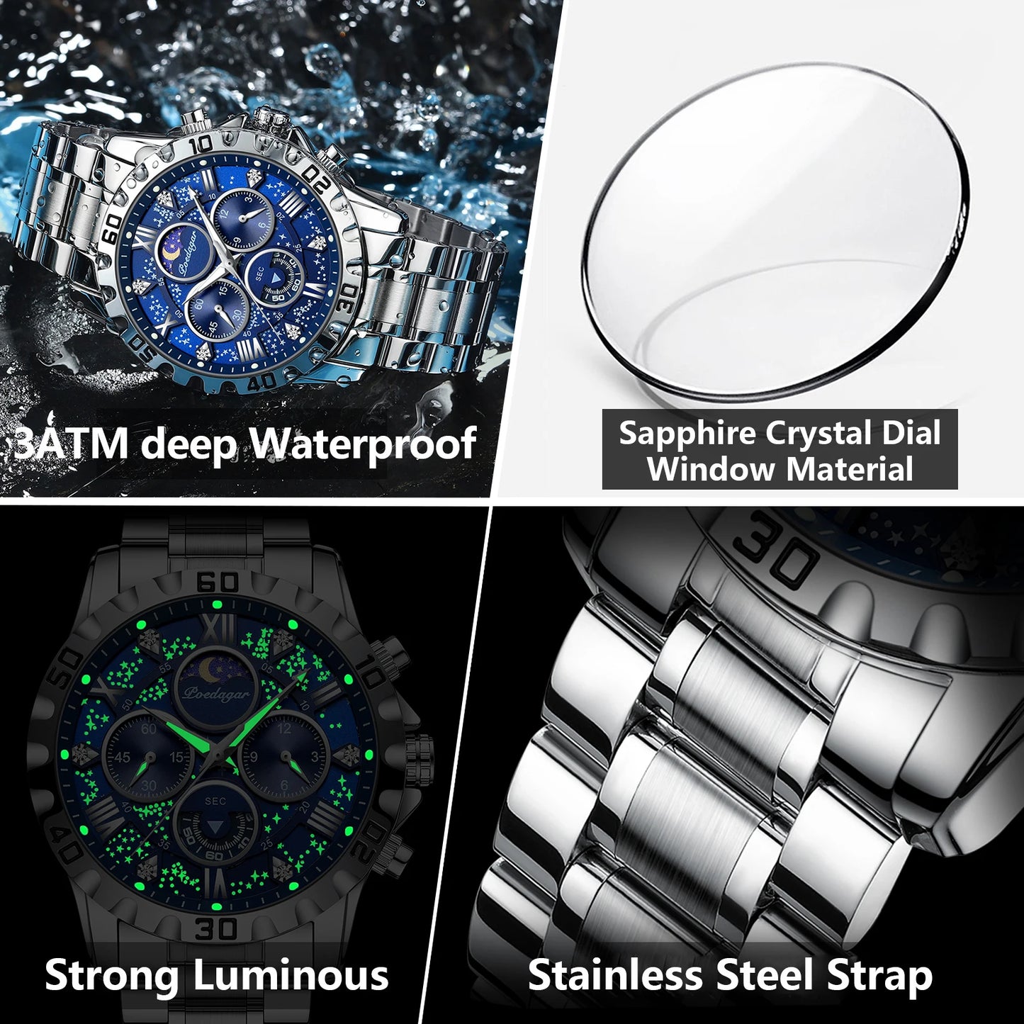 Sapphire Crystal Dial Men's Sport Watch
