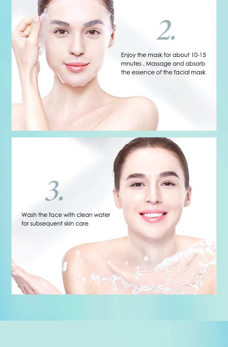 20pcs Hyaluronic Acid & Collagen Face Mask- Korean Skin Care