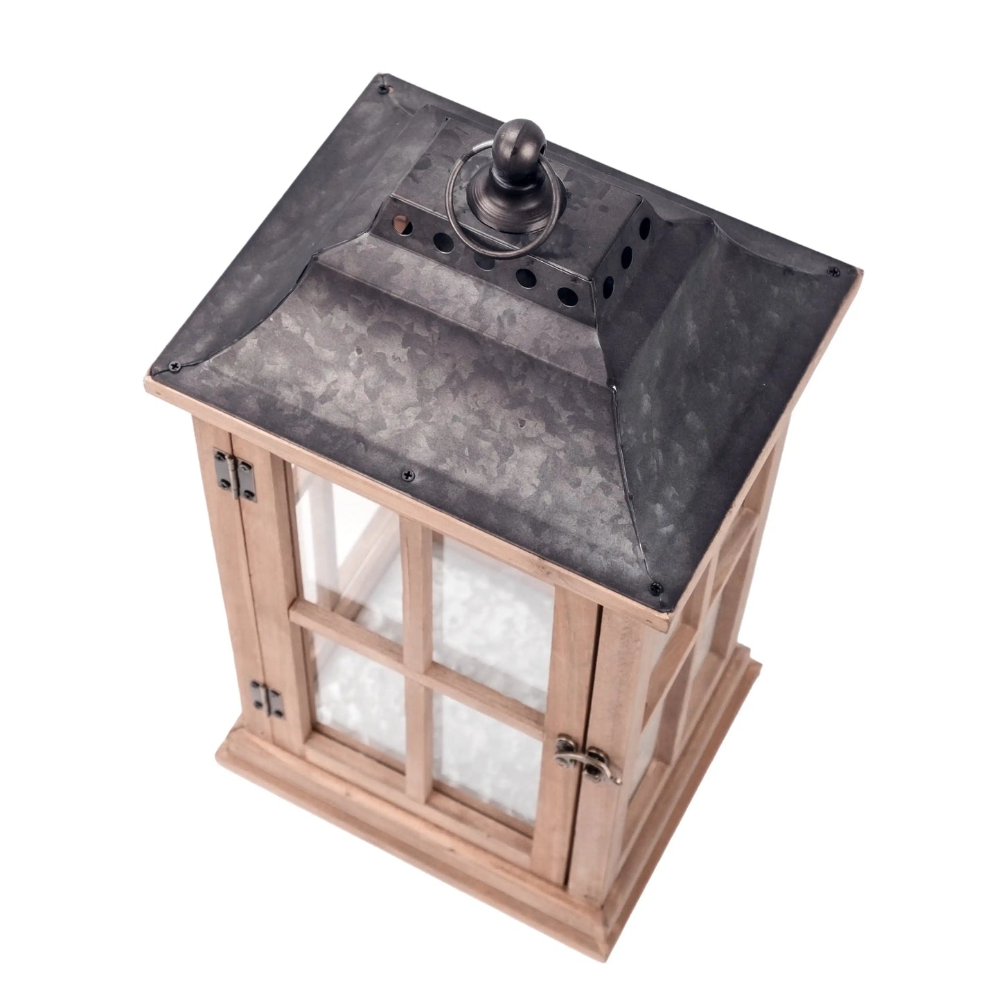 Rustic Wood Candle Holder Lantern