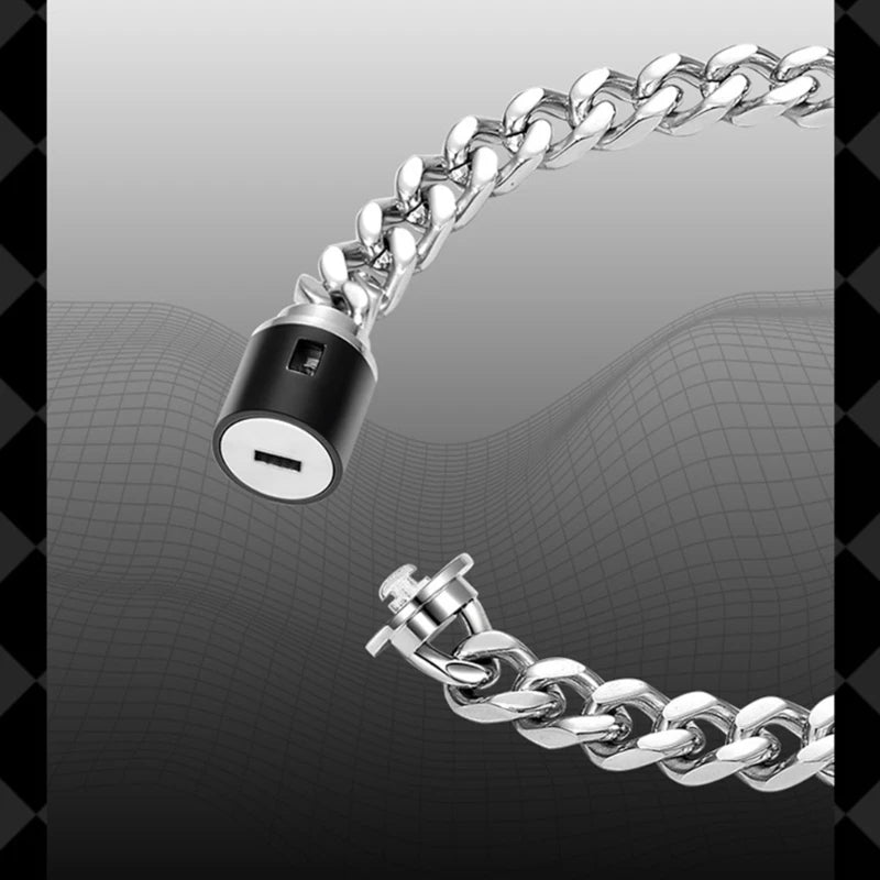 His and Hers Matching Couple Bracelet Necklace Set β Lock & Key Pendant Jewelry