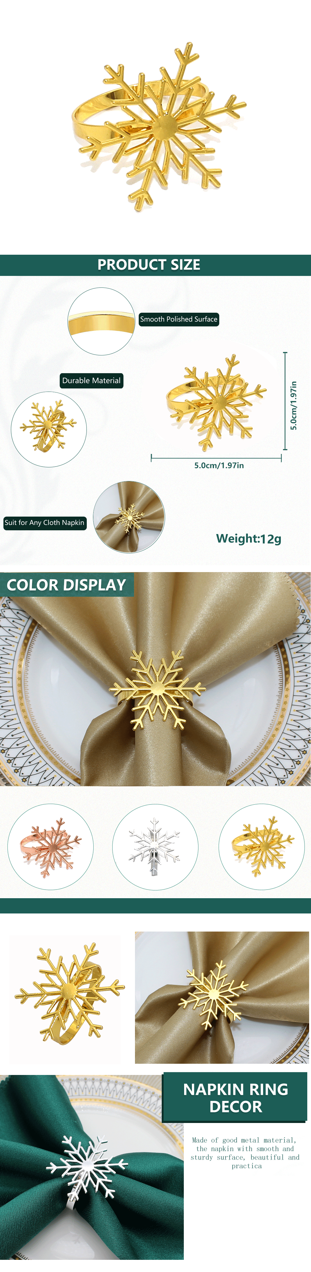 Napkin Rings- Snowflake (20Pcs)