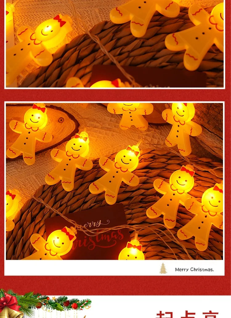 Gingerbread Man USB Powered LED String Lights