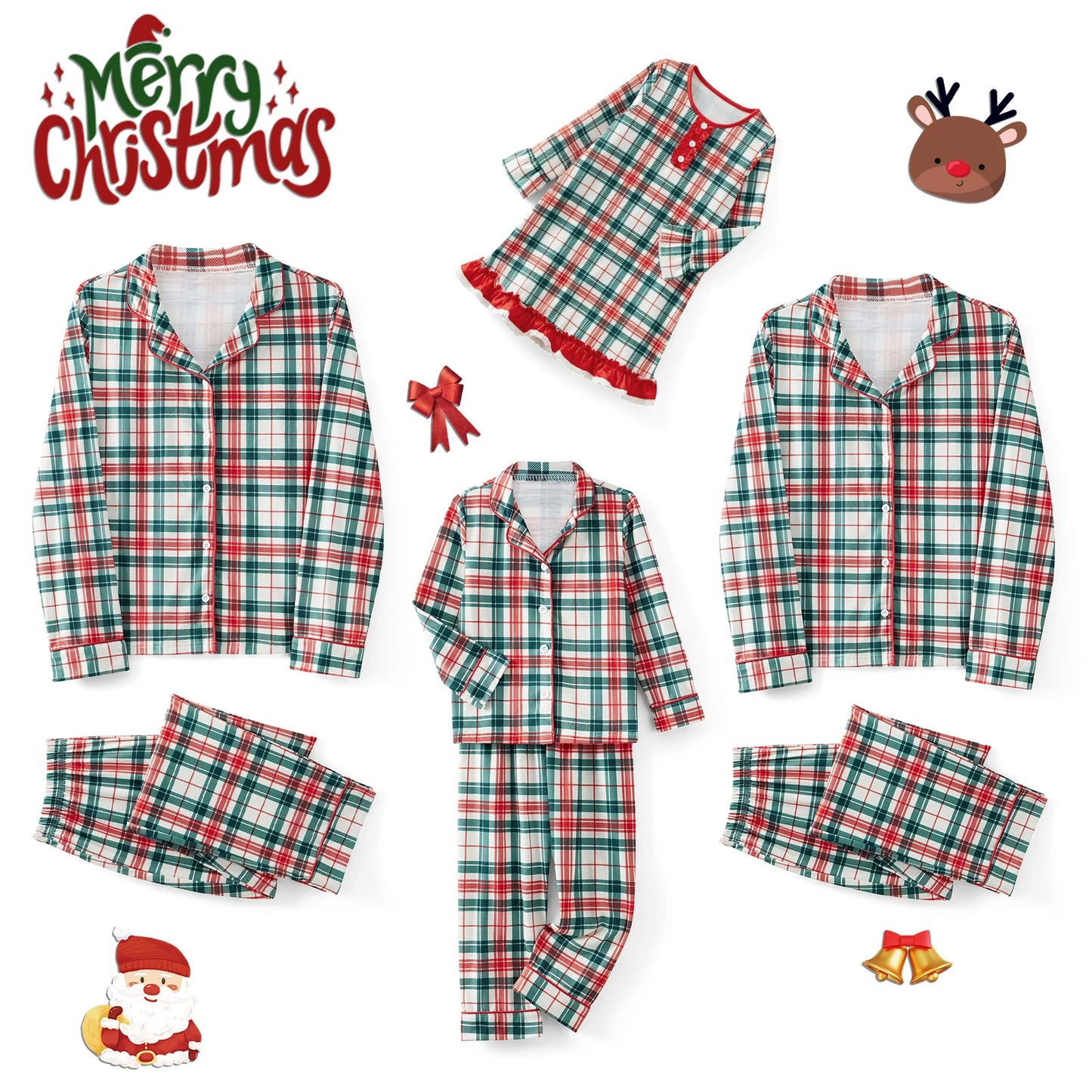 Plaid Family Matching Christmas Pajama Set