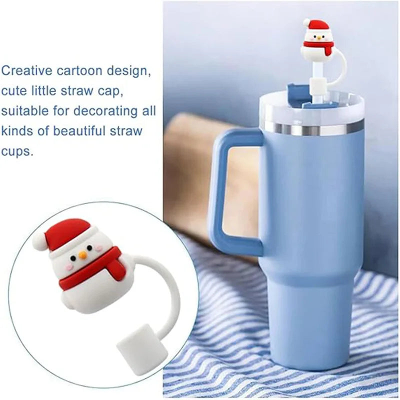 Christmas-themed Straw Cover Caps for Stanley Cups