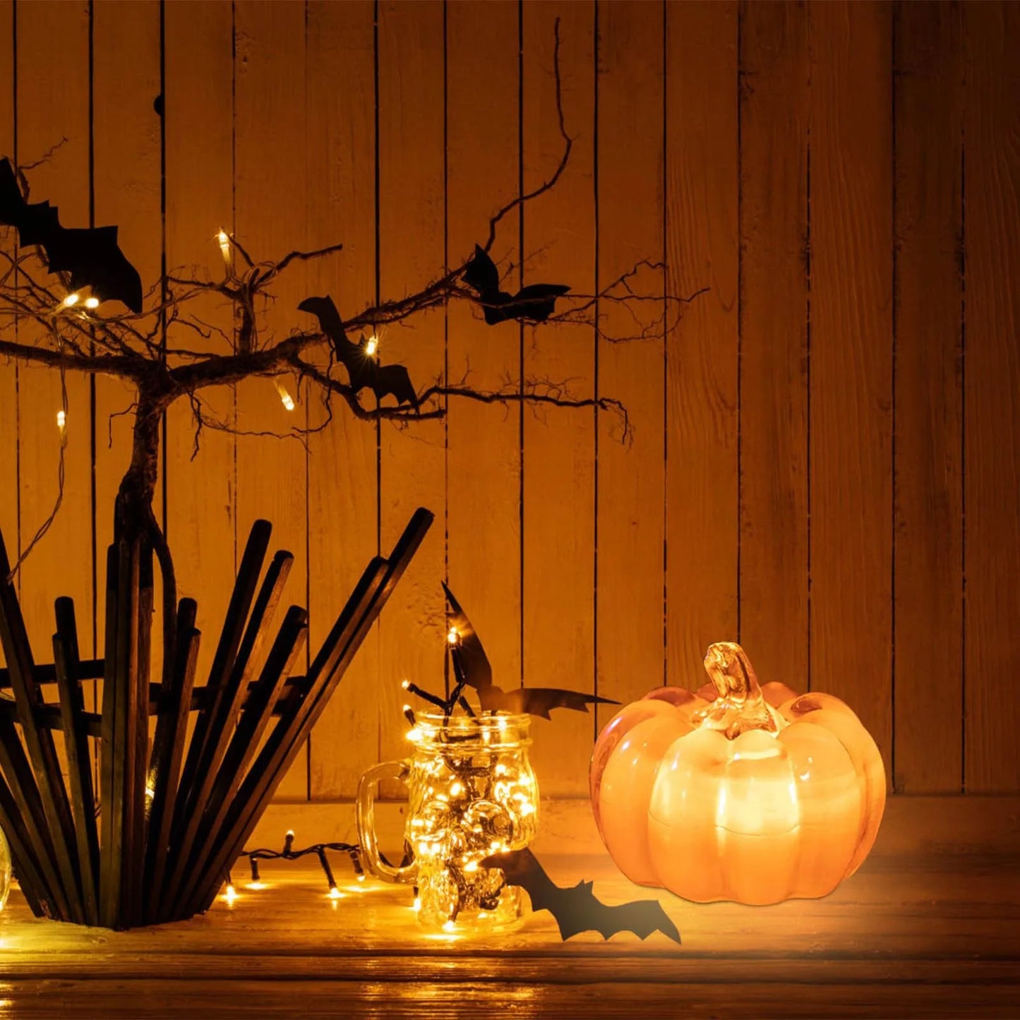Pumpkin LED Candle