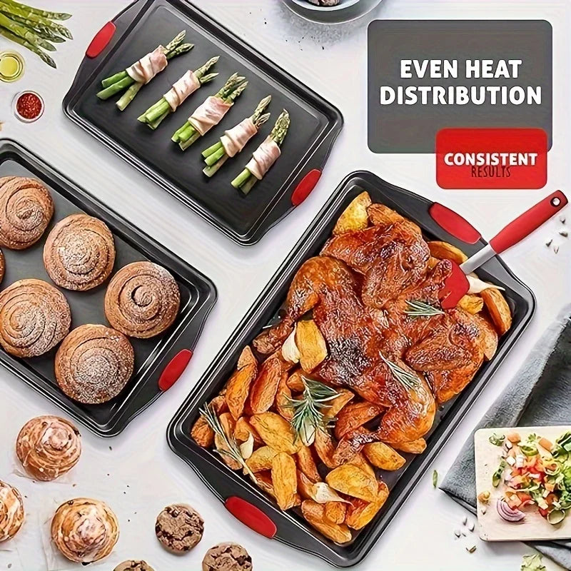 3PCS Carbon Steel Baking Trays