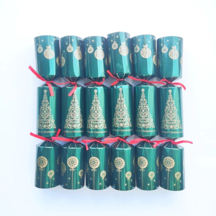 Festive Holiday Party Cracker Set with prizes and poppers