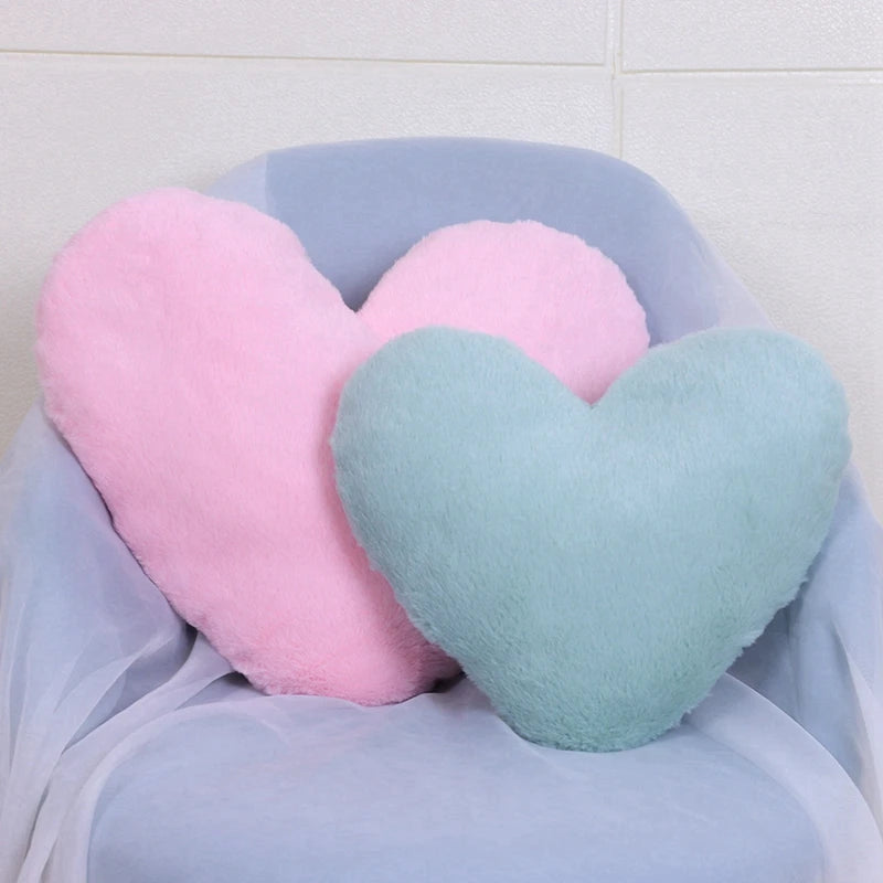 The Softest Faux Rabbit Fur Heart Shaped Pillow