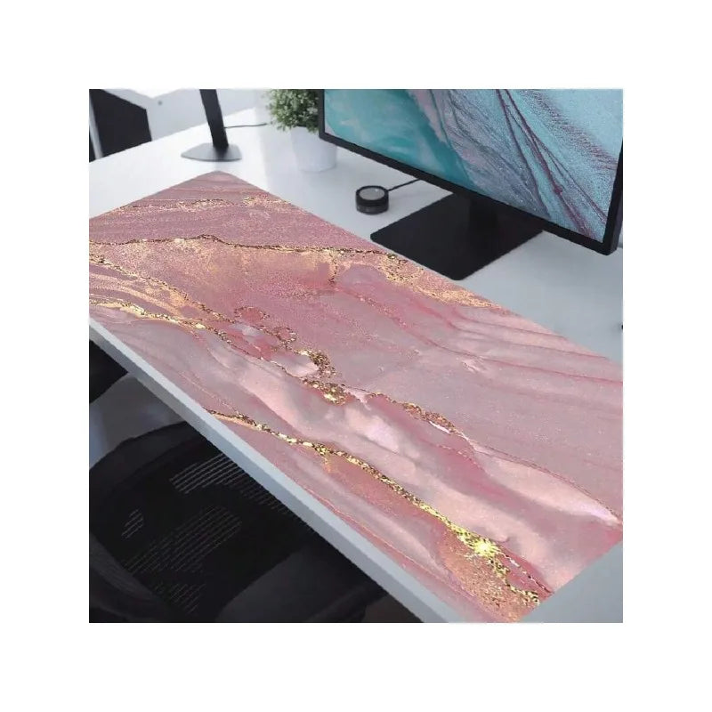 For the Office- Large Rose Gold Marble Mouse Pad