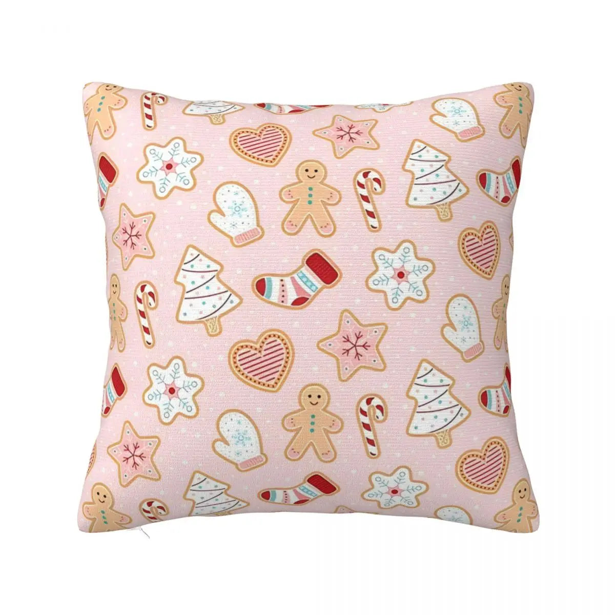Gingerbread Pillow Cover- Pastel Pink