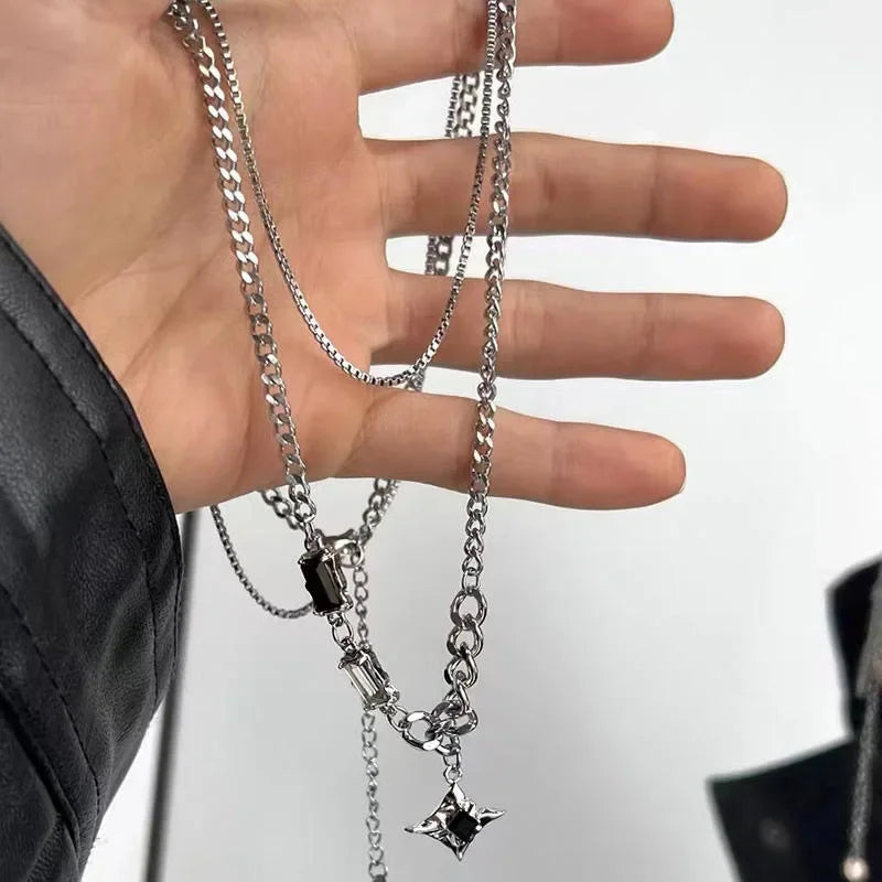 Black Star Charm Necklace