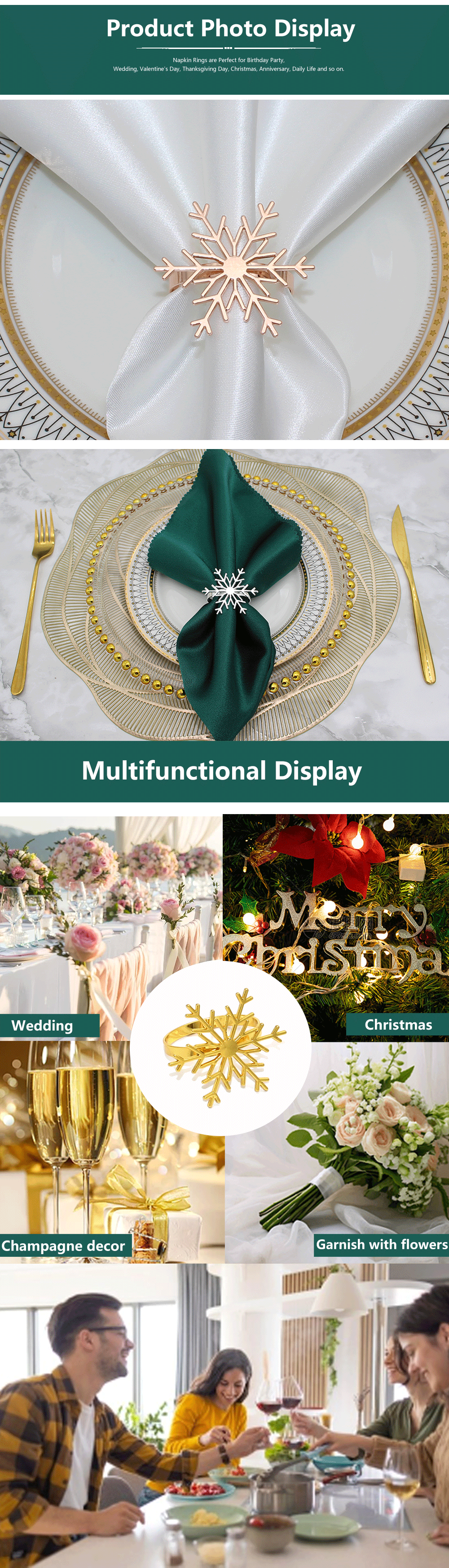 Napkin Rings- Snowflake (20Pcs)