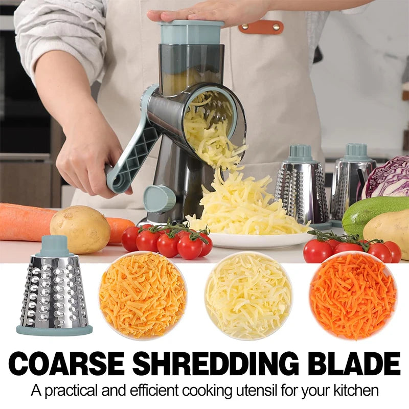 3 in 1 Rotary Cheese Grater & Vegetable Slicer/ Shredder