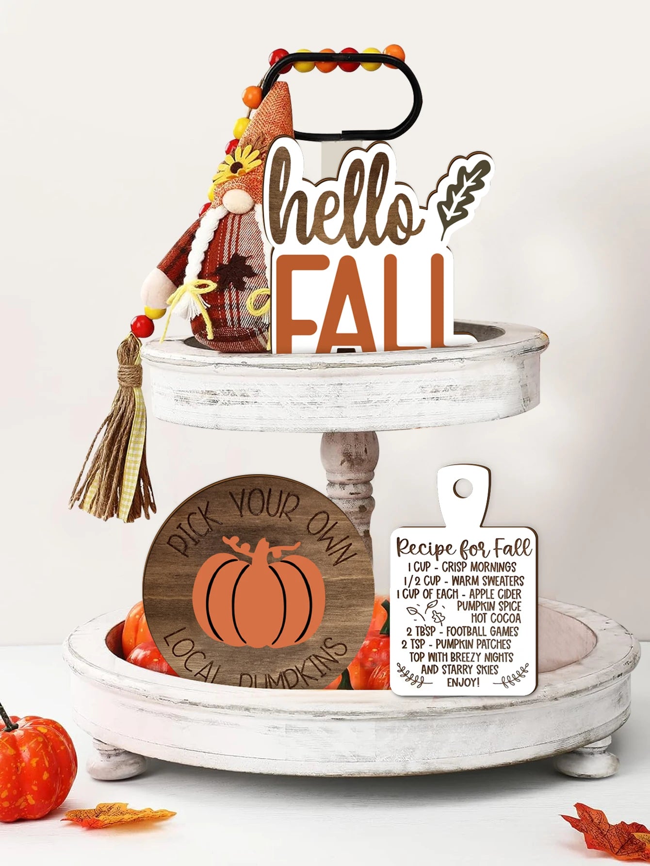 Tiered Tray Decor- Rustic Farmhouse
