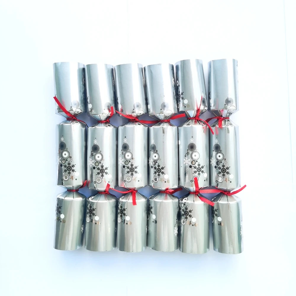 Festive Holiday Party Cracker Set with prizes and poppers