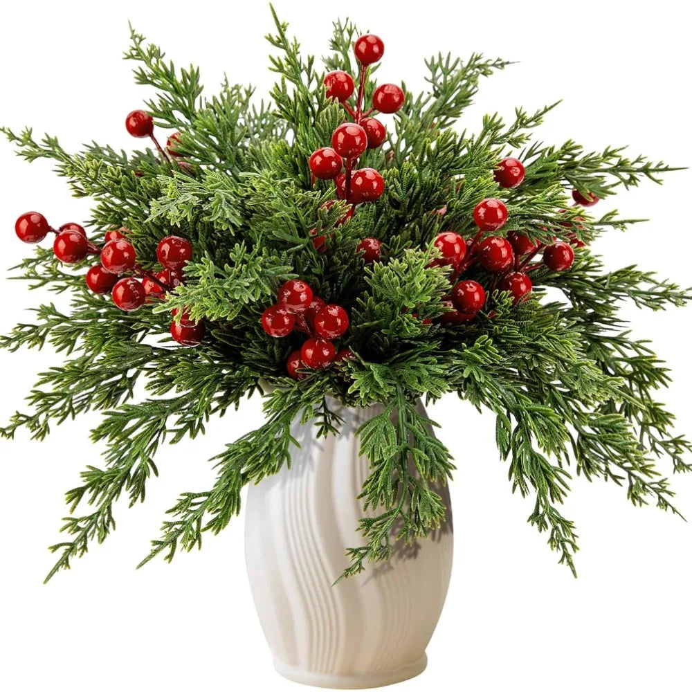 20Pcs Christmas Artificial Norfolk Pine Branches
