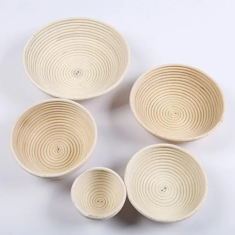Natural Rattan Banneton Bread Proofing Basket with tool set