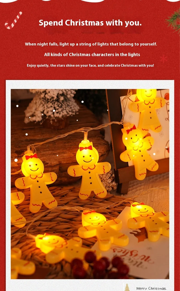 Gingerbread Man USB Powered LED String Lights
