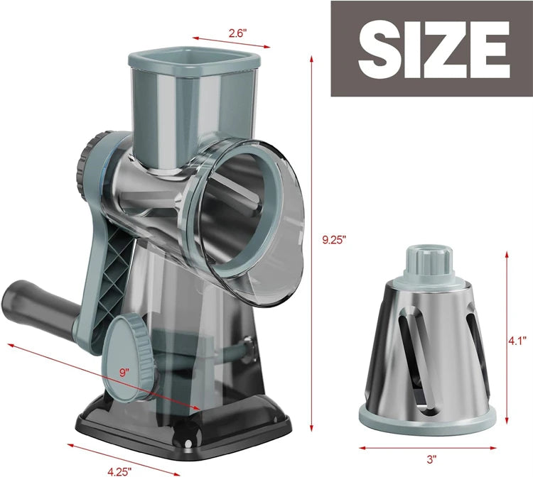 3 in 1 Rotary Cheese Grater & Vegetable Slicer/ Shredder