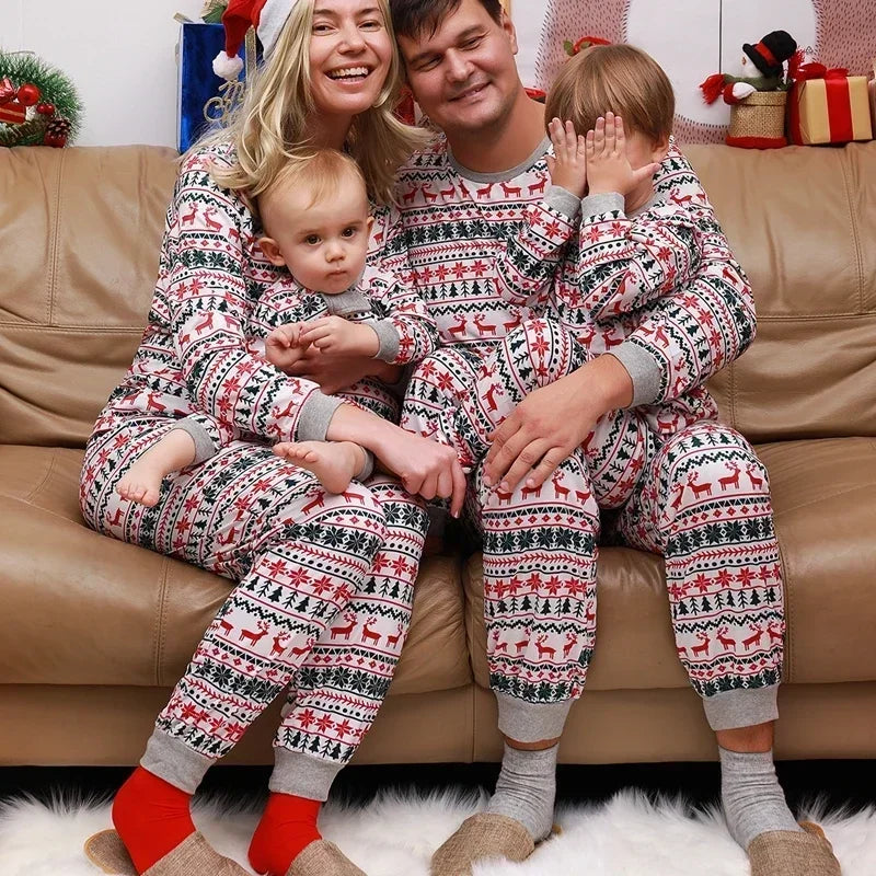 Festive Allover Print Family Christmas Pajama Set