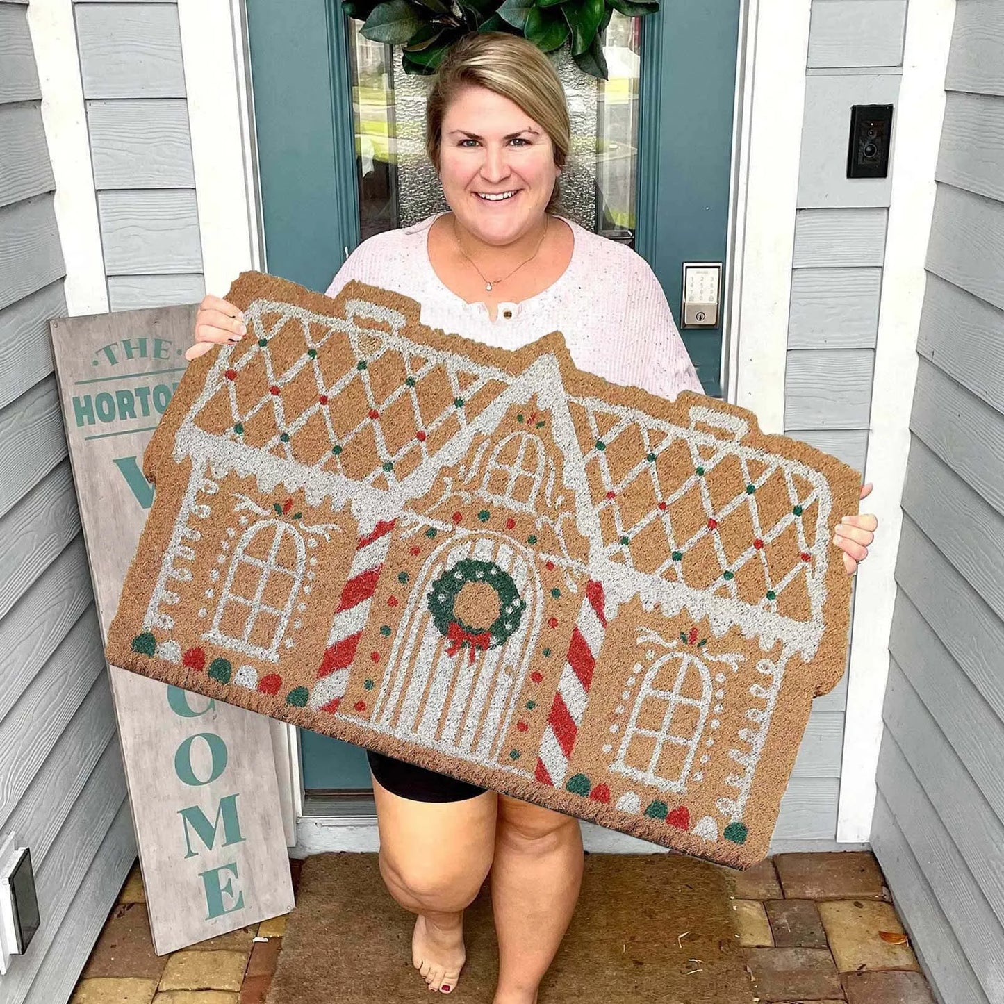 Gingerbread House Welcome Doormat