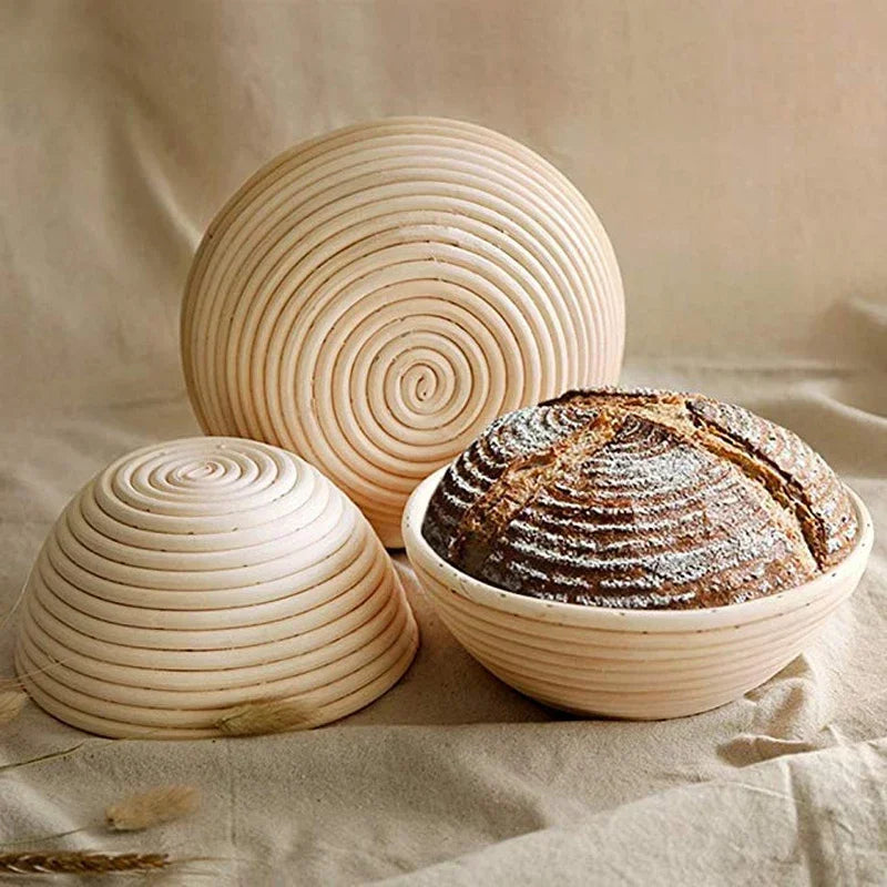 Natural Rattan Banneton Bread Proofing Basket with tool set