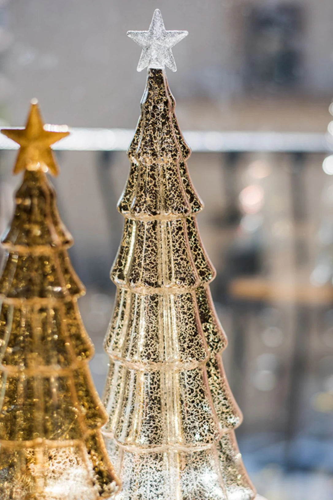 Glass Christmas Tree Lighted Decor