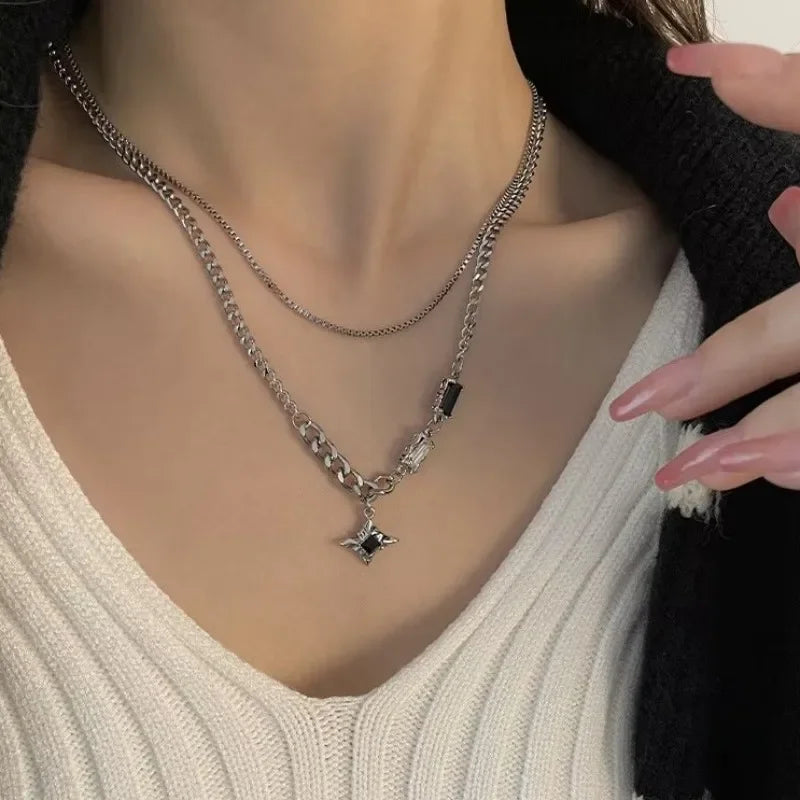 Black Star Charm Necklace