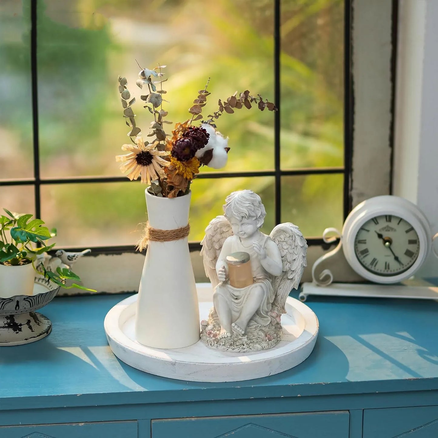 Rustic Round Vintage Serving Tray