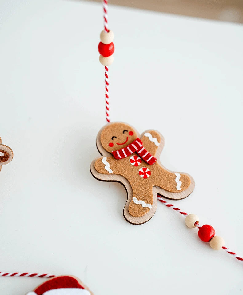 Gingerbread Man Felt Garland String