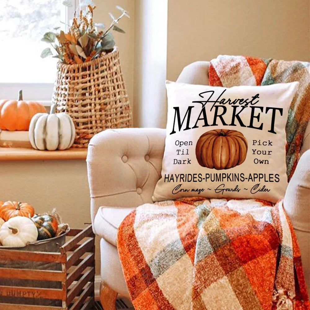 Fall Pumpkin Vintage Pillow Covers