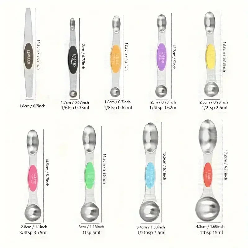 Stainless Steel Magnetic Measuring Cup and Spoon Set