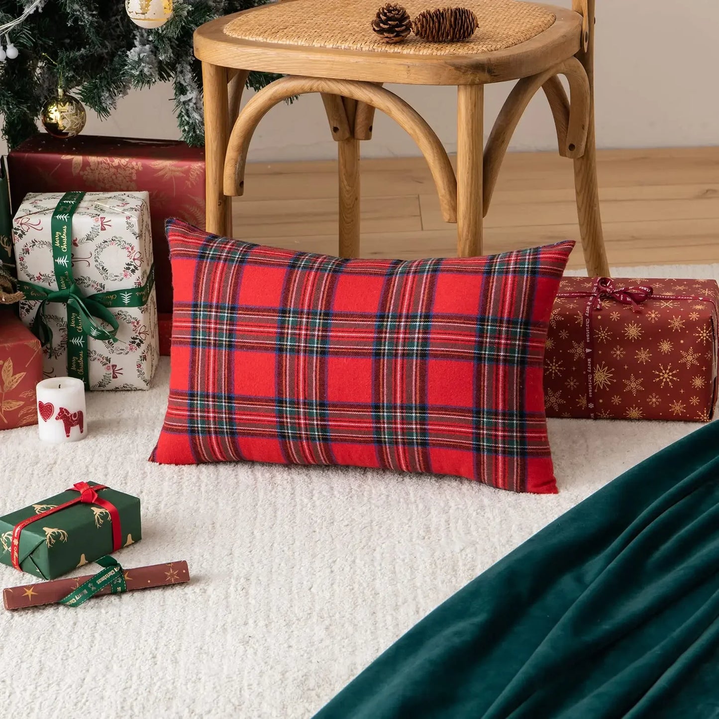 Christmas Plaid Pillow Covers