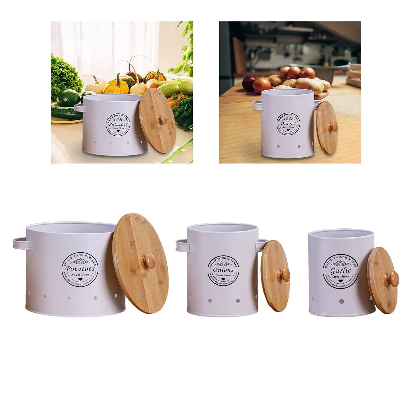Vintage Potato Onion Bin Canister