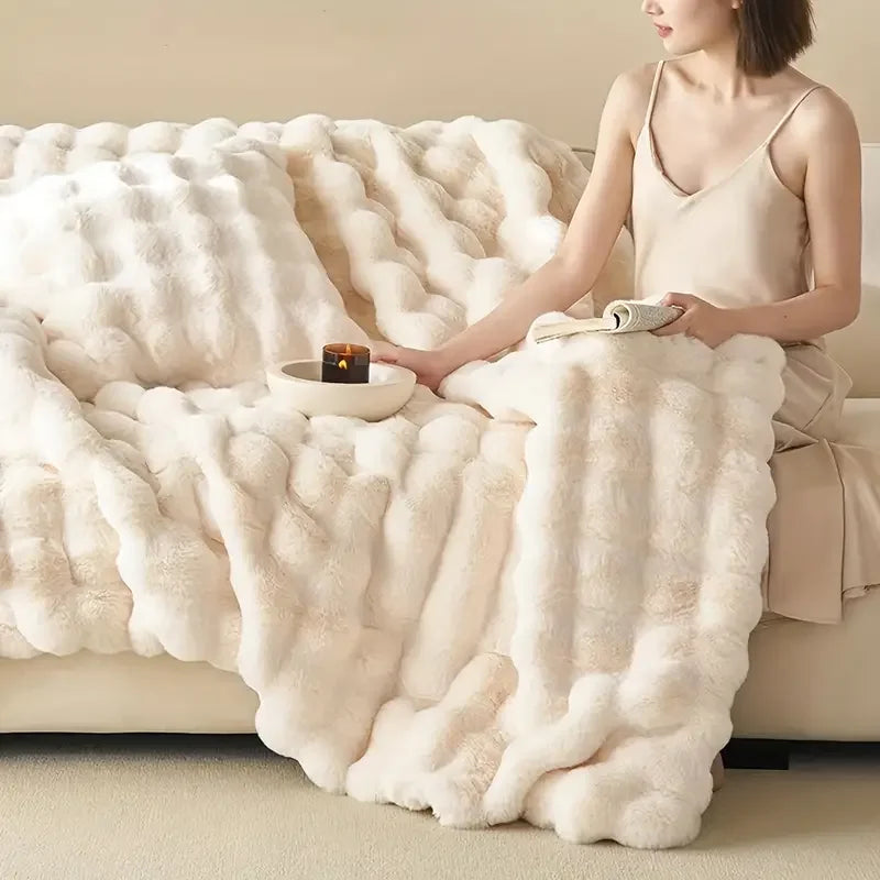 Faux Fur So Soft Plush Throw Blanket