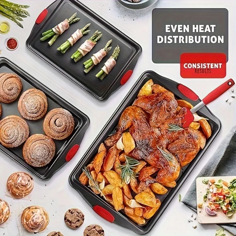 3PCS Carbon Steel Baking Trays