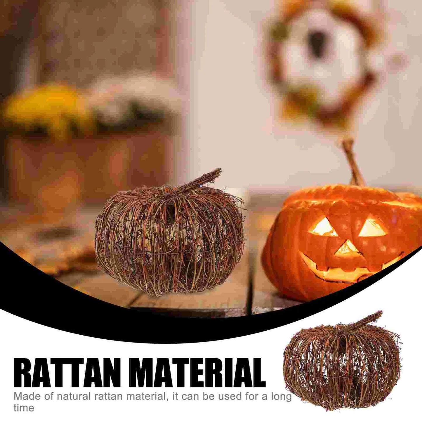 Rattan Pumpkin Decor- Large