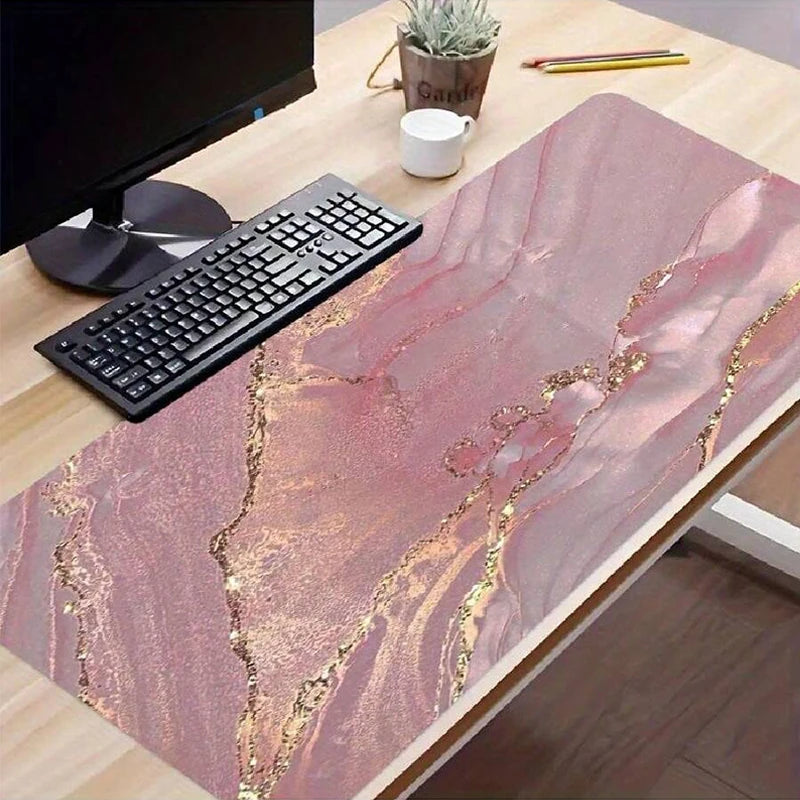 For the Office- Large Rose Gold Marble Mouse Pad