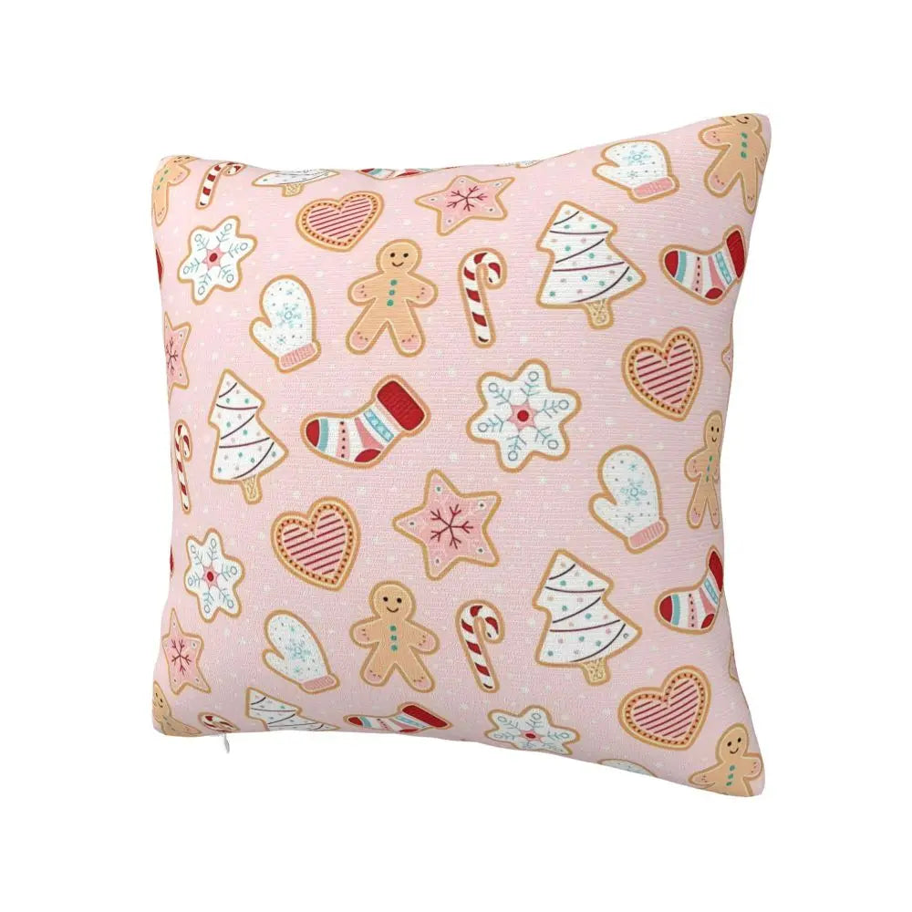 Gingerbread Pillow Cover- Pastel Pink