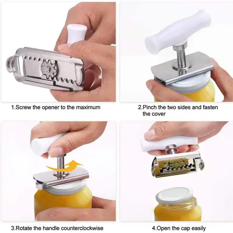 Adjustable Stainless Steel Jar & Bottle Opener