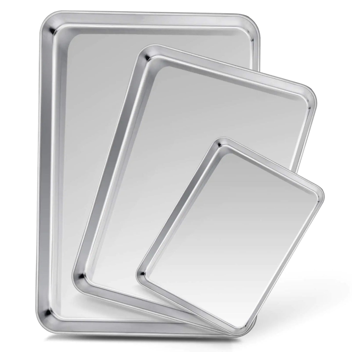 Healthy & Non Toxic Stainless Steel Baking Sheets- Set of 3