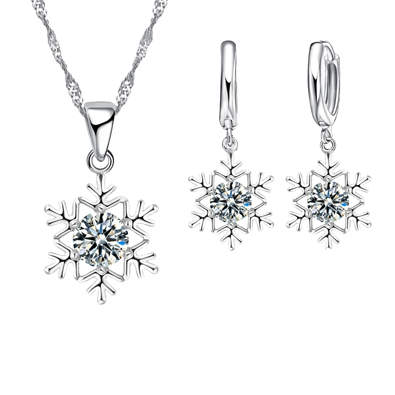 ❄️FREE- Just pay shipping❄️ Snowflake Sterling Silver Necklace & Earrings Jewelry Set