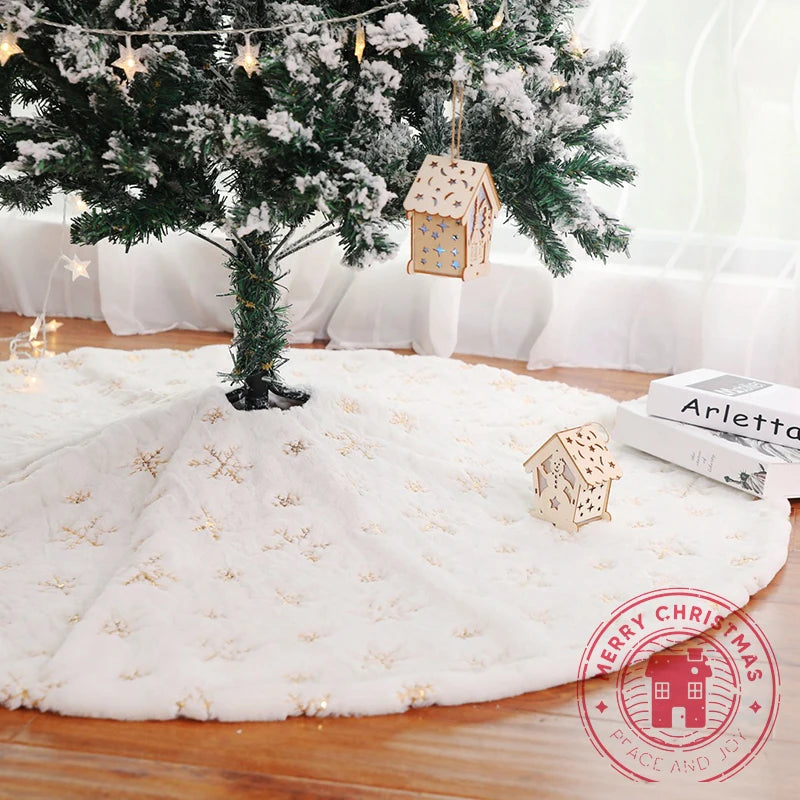 Christmas Tree Skirt- White Plush