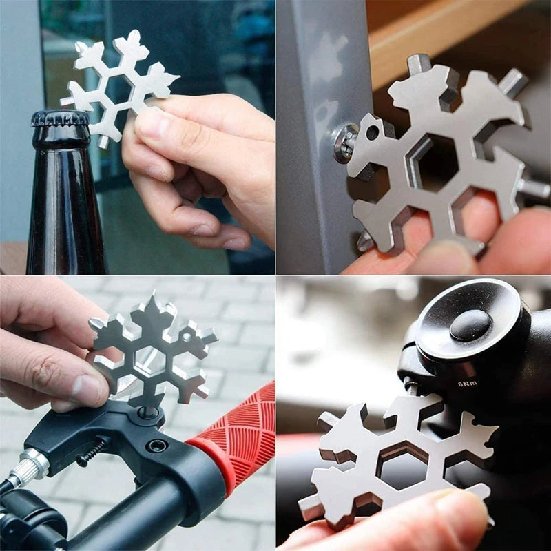 Snowflake 18-in-1 Multifunctional Tool Keychain