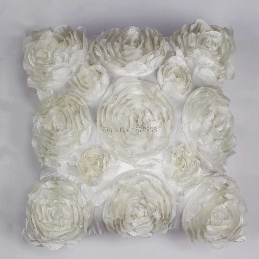 3D Rose Decorative Pillow Cover