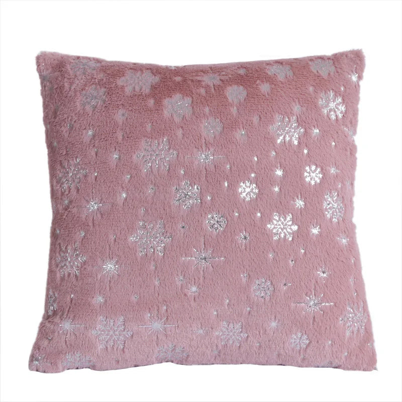 Plush Snowflake Pillow Cover