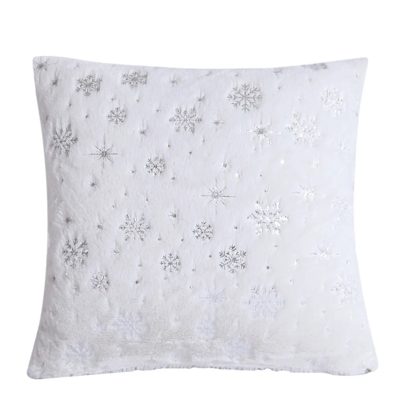 Plush Snowflake Pillow Cover