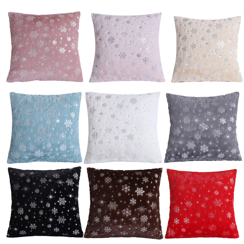 Plush Snowflake Pillow Cover