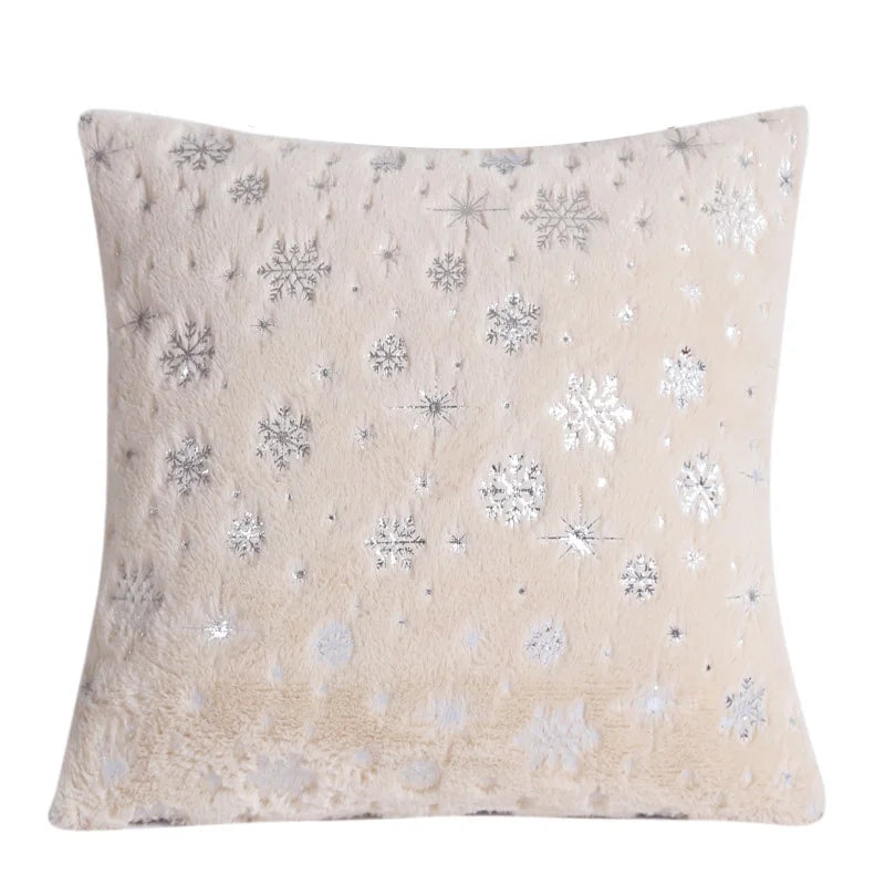 Plush Snowflake Pillow Cover